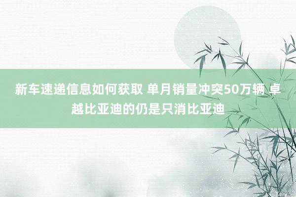 新车速递信息如何获取 单月销量冲突50万辆 卓越比亚迪的仍是只消比亚迪