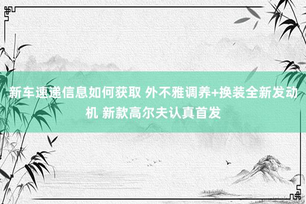 新车速递信息如何获取 外不雅调养+换装全新发动机 新款高尔夫认真首发