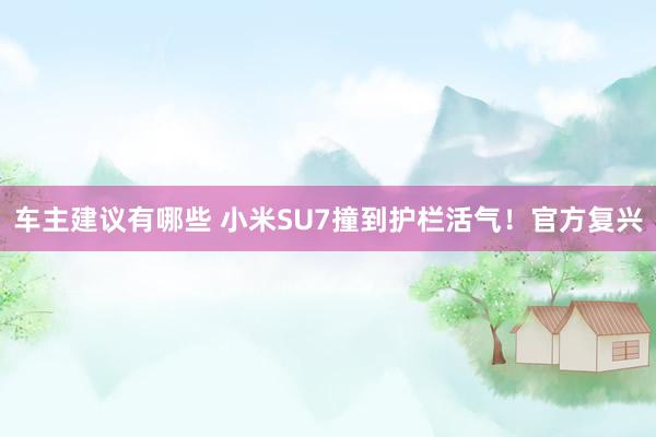 车主建议有哪些 小米SU7撞到护栏活气！官方复兴