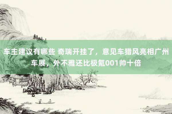 车主建议有哪些 奇瑞开挂了，意见车猎风亮相广州车展，外不雅还比极氪001帅十倍