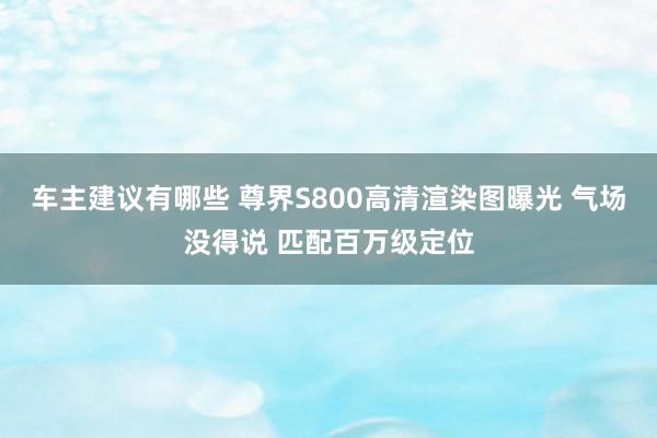 车主建议有哪些 尊界S800高清渲染图曝光 气场没得说 匹配百万级定位