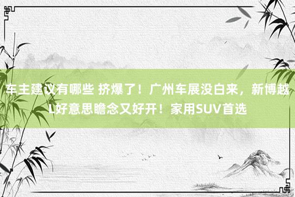 车主建议有哪些 挤爆了！广州车展没白来，新博越L好意思瞻念又好开！家用SUV首选