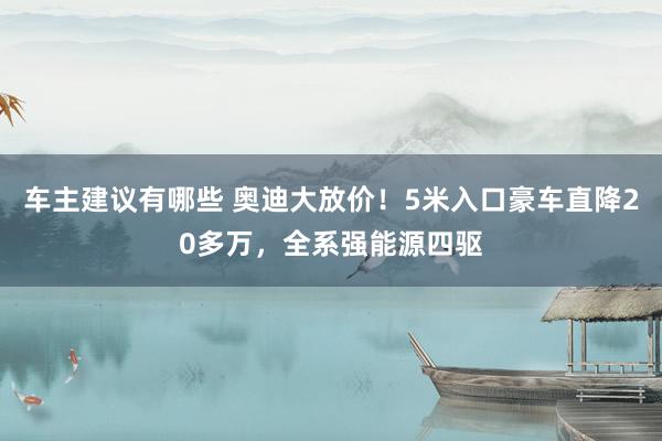 车主建议有哪些 奥迪大放价！5米入口豪车直降20多万，全系强能源四驱