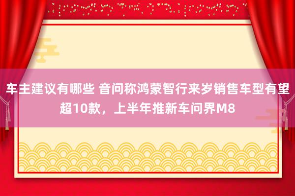 车主建议有哪些 音问称鸿蒙智行来岁销售车型有望超10款，上半年推新车问界M8