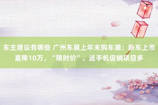 车主建议有哪些 广州车展上年末购车潮：新车上市直降10万，“限时价”、送手机促销项目多