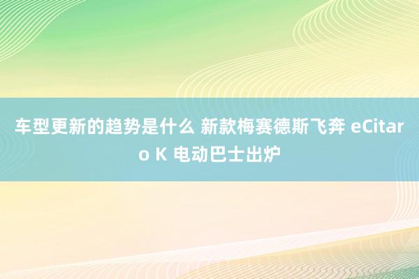 车型更新的趋势是什么 新款梅赛德斯飞奔 eCitaro K 电动巴士出炉