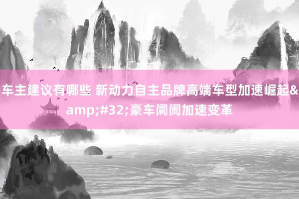 车主建议有哪些 新动力自主品牌高端车型加速崛起&#32;豪车阛阓加速变革