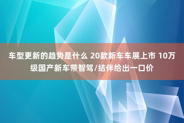 车型更新的趋势是什么 20款新车车展上市 10万级国产新车带智驾/结伴给出一口价