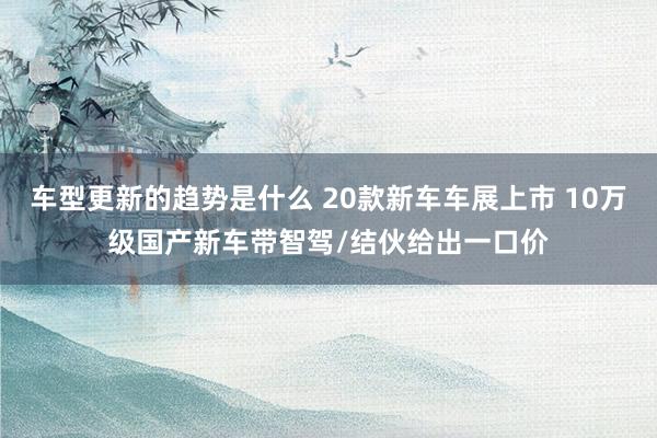 车型更新的趋势是什么 20款新车车展上市 10万级国产新车带智驾/结伙给出一口价