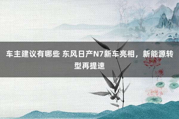 车主建议有哪些 东风日产N7新车亮相，新能源转型再提速