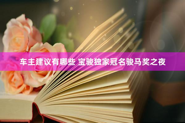 车主建议有哪些 宝骏独家冠名骏马奖之夜