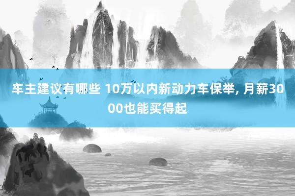 车主建议有哪些 10万以内新动力车保举, 月薪3000也能买得起