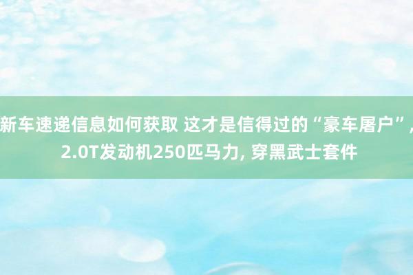 新车速递信息如何获取 这才是信得过的“豪车屠户”, 2.0T发动机250匹马力, 穿黑武士套件