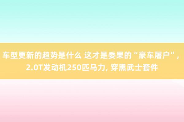 车型更新的趋势是什么 这才是委果的“豪车屠户”, 2.0T发动机250匹马力, 穿黑武士套件