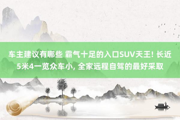 车主建议有哪些 霸气十足的入口SUV天王! 长近5米4一览众车小, 全家远程自驾的最好采取