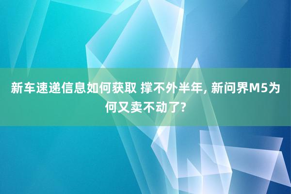 新车速递信息如何获取 撑不外半年, 新问界M5为何又卖不动了?