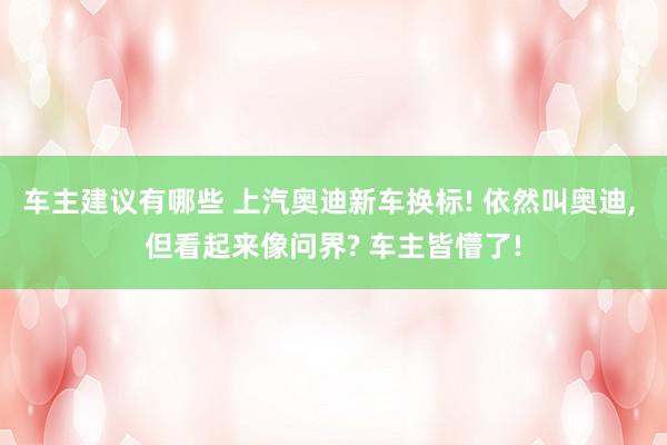 车主建议有哪些 上汽奥迪新车换标! 依然叫奥迪, 但看起来像问界? 车主皆懵了!