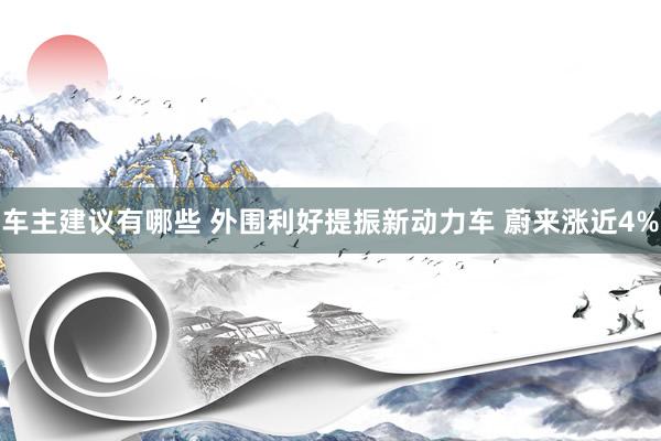 车主建议有哪些 外围利好提振新动力车 蔚来涨近4%