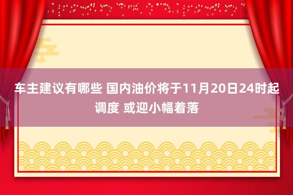 车主建议有哪些 国内油价将于11月20日24时起调度 或迎小幅着落